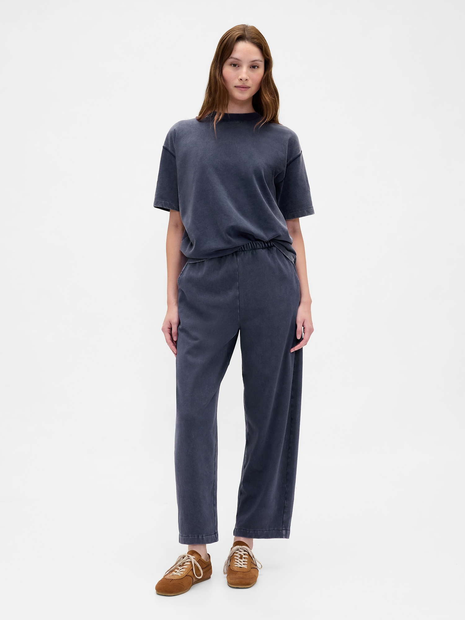 Heavyweight Organic Cotton Barrel Pants - Tapestry Navy Blue Wash