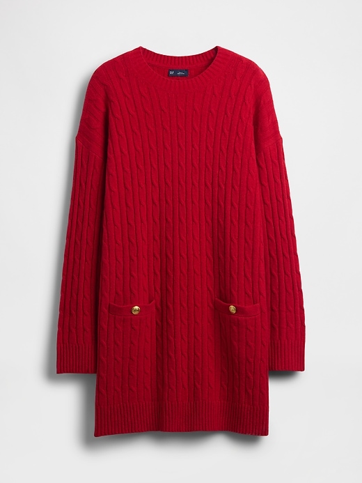 Image number 3 showing, CashSoft Cable-Knit Mini Sweater Dress
