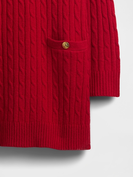 Image number 2 showing, CashSoft Cable-Knit Mini Sweater Dress