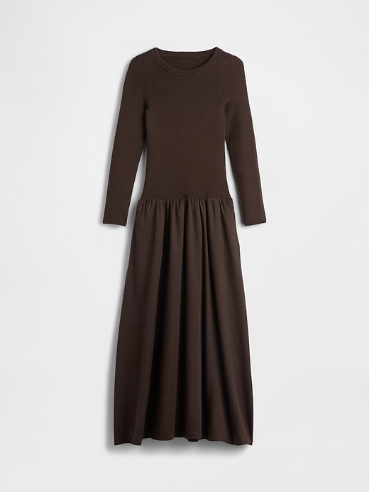 Image number 7 showing, Mixed Media Drop-Waist Maxi Dress