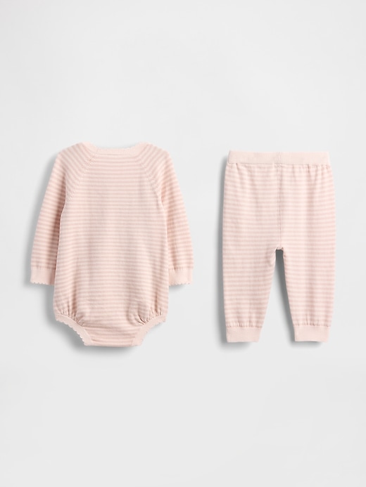 Image number 2 showing, Baby Sweater Bodysuit Outfit Set