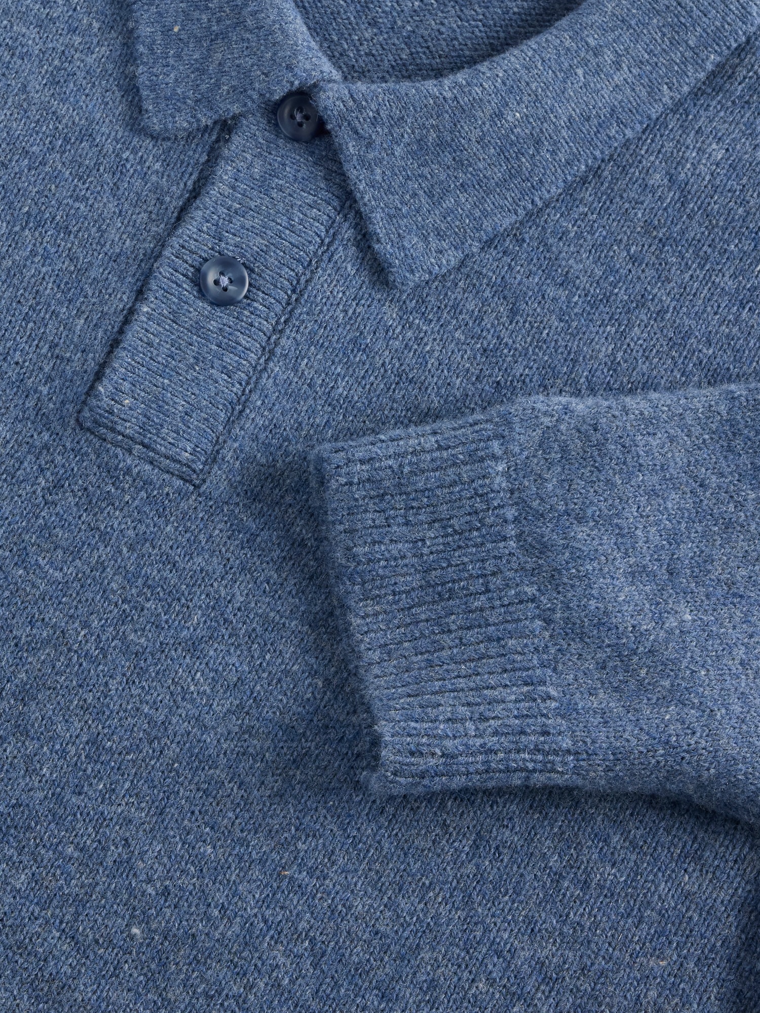 Мужской свитер Gap Merino Wool-Blend Polo Sweater, цвет: Cornflower — фото 4