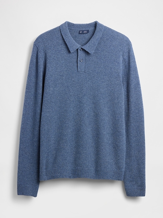 Image number 5 showing, Merino Wool-Blend Polo Sweater