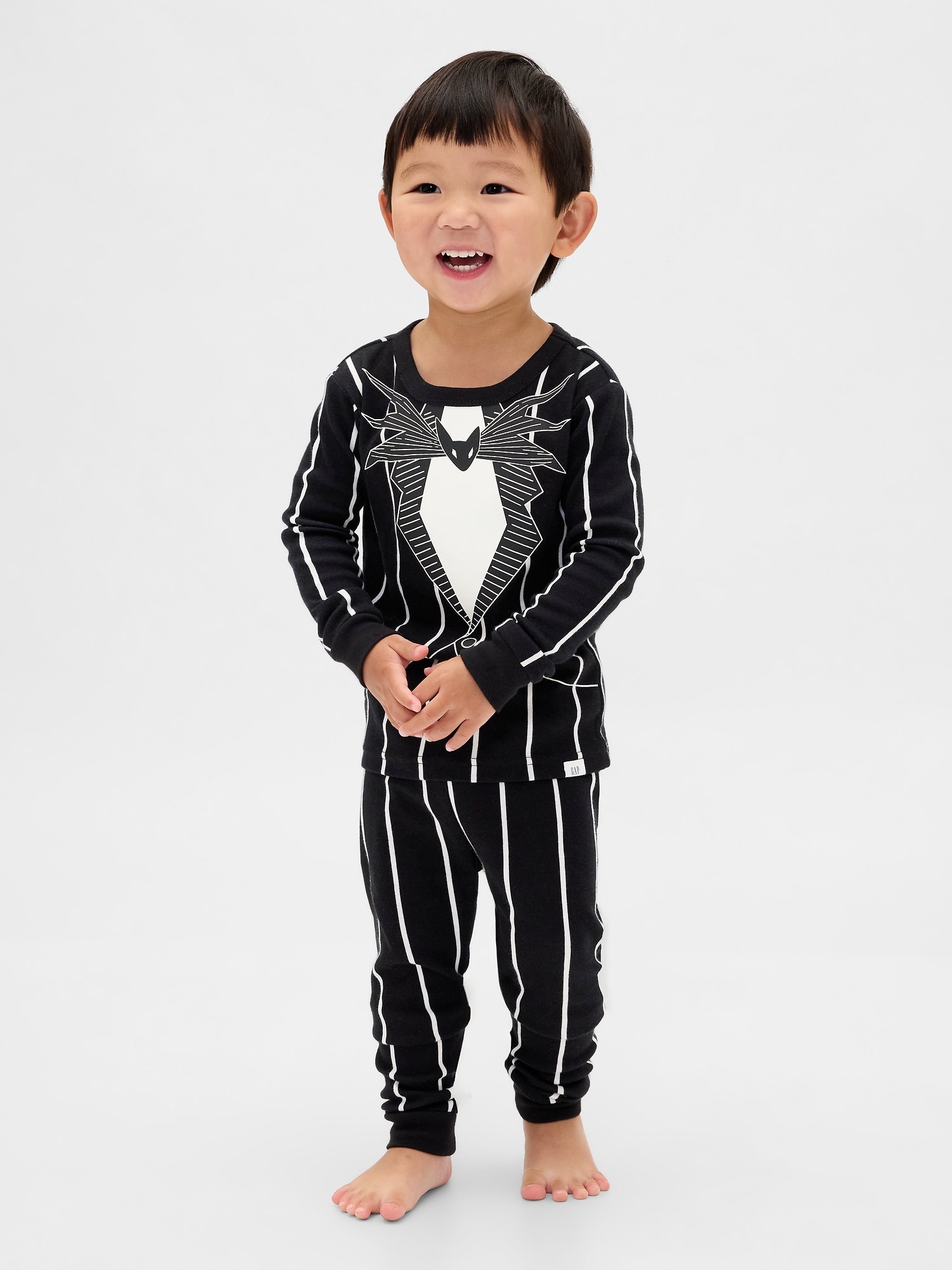 Gap Kids'  × Disney Tim Burton's The Nightmare Before Christmas Baby & Toddler Organic Cotton Pj Set In Black