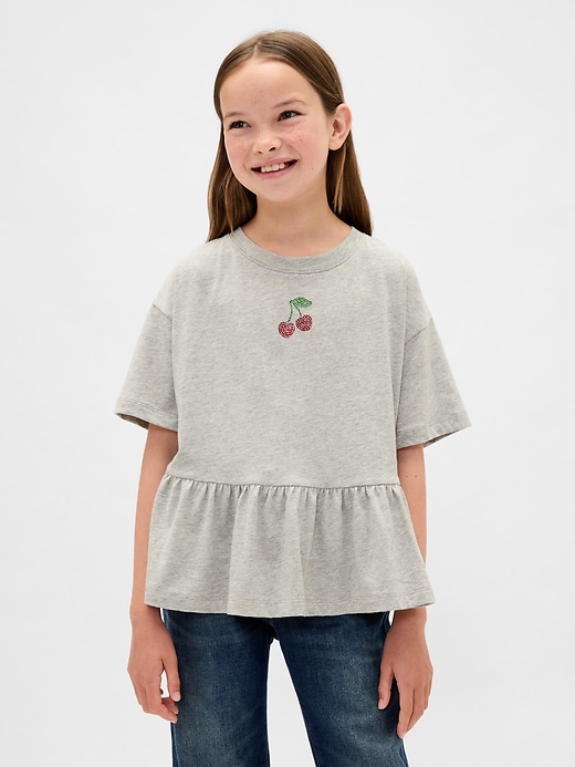Image number 1 showing, Kids Graphic Peplum T-Shirt