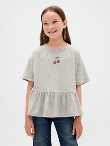 Kids Graphic Peplum T-Shirt