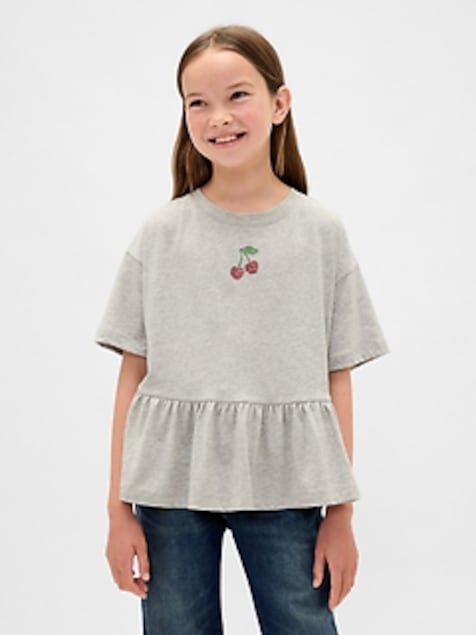 Kids Graphic Peplum T-Shirt