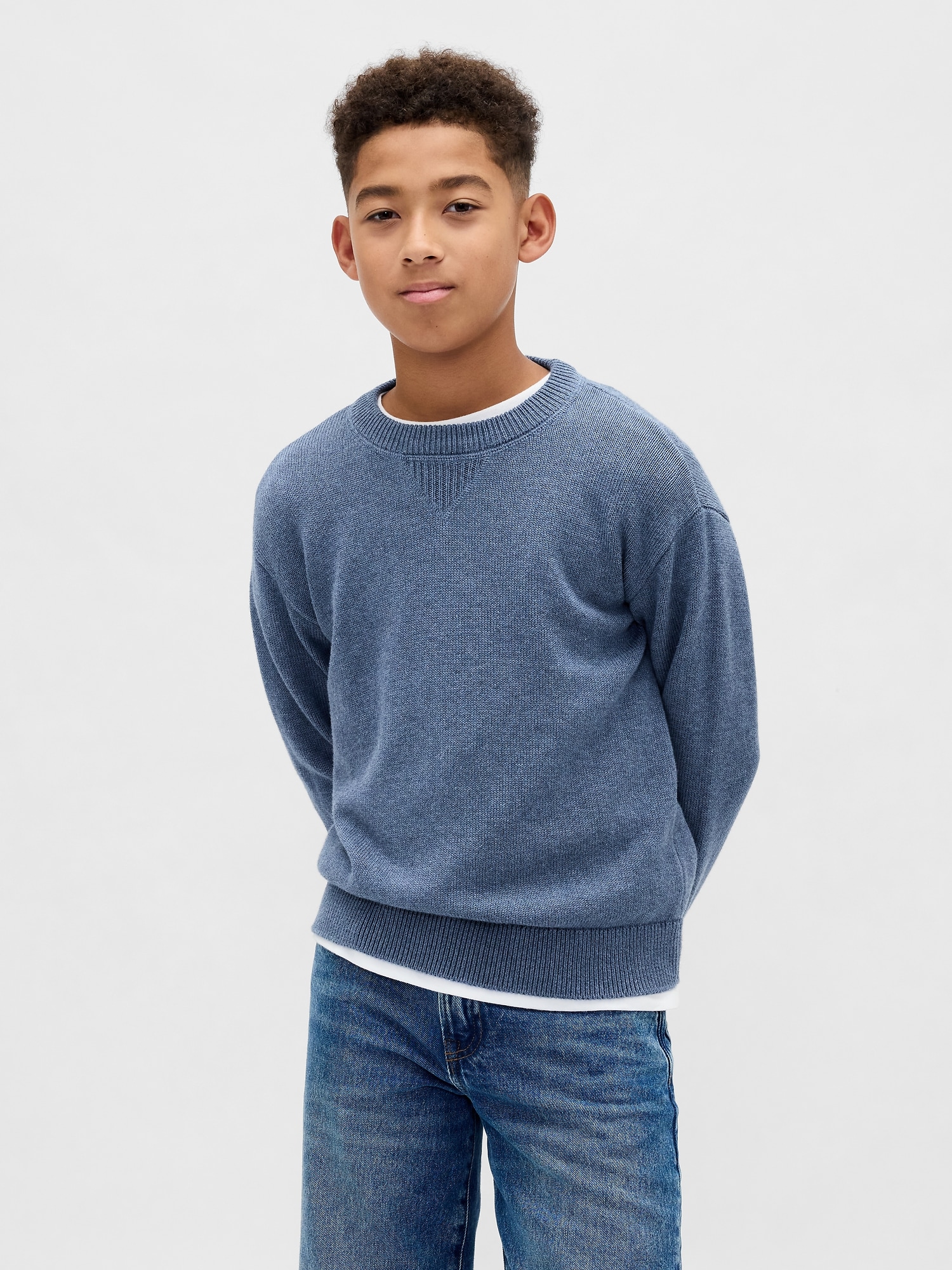 Kids Relaxed Crewneck Sweater - Blue Ridge