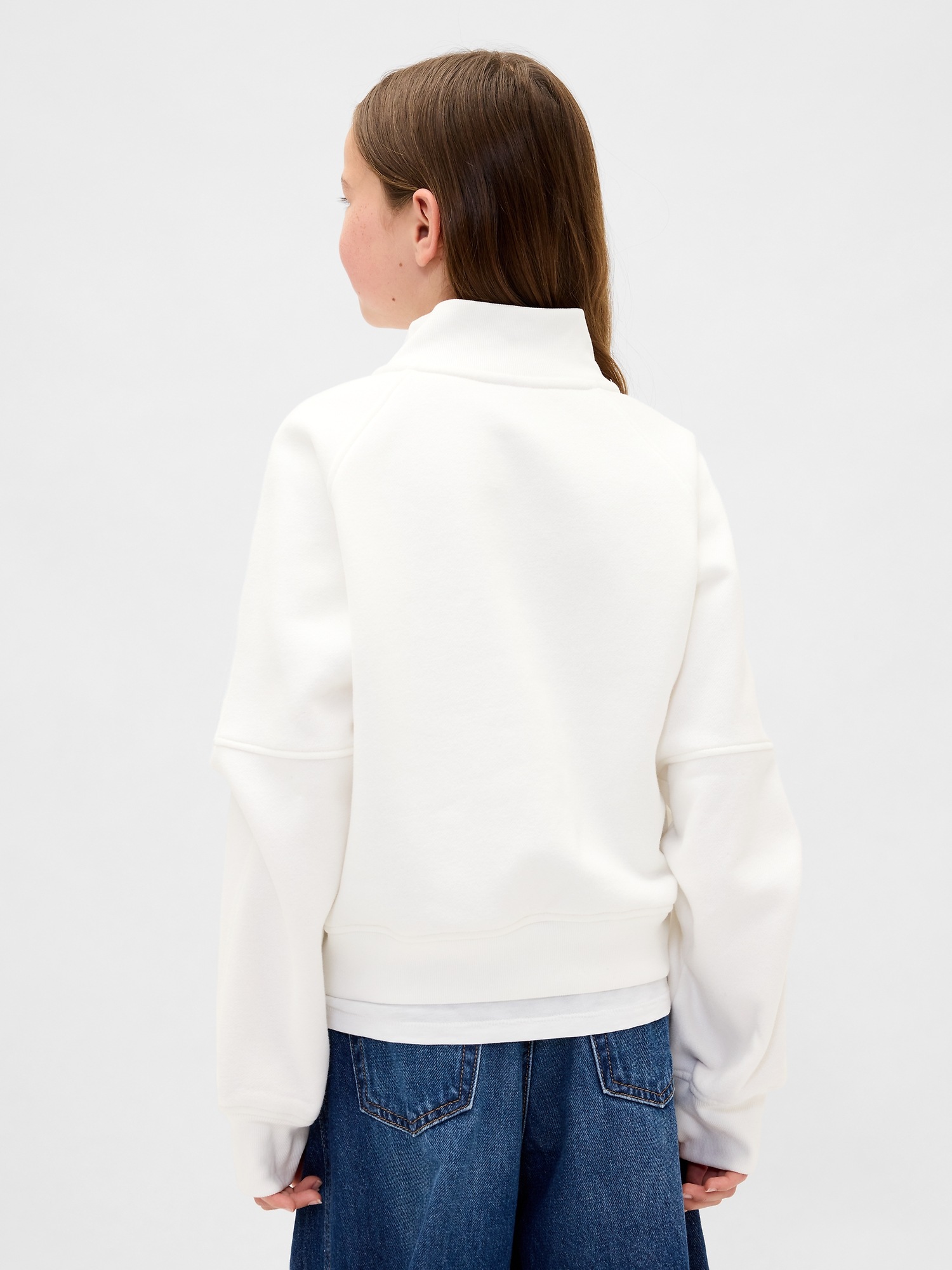 Детский свитер Gap VintageSoft Half-Zip Pullover, цвет: Молочный белый — фото 3