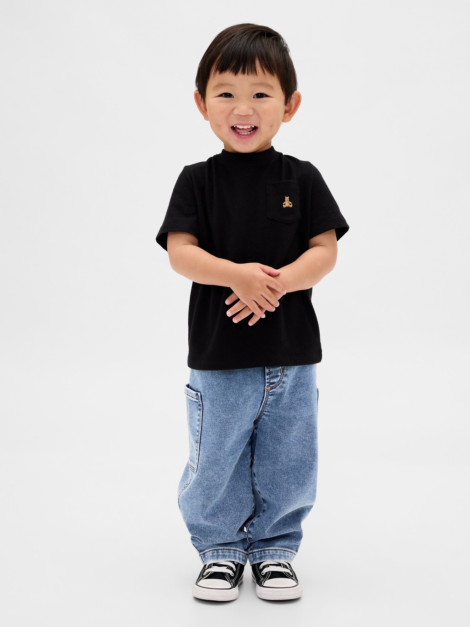 Baby & Toddler Knit Barrel Jeans - Medium Wash