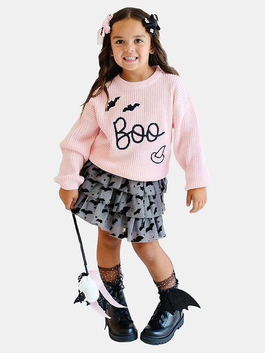 Image number 3 showing, Sweet Wink Boo Bat Halloween Knit Sweater