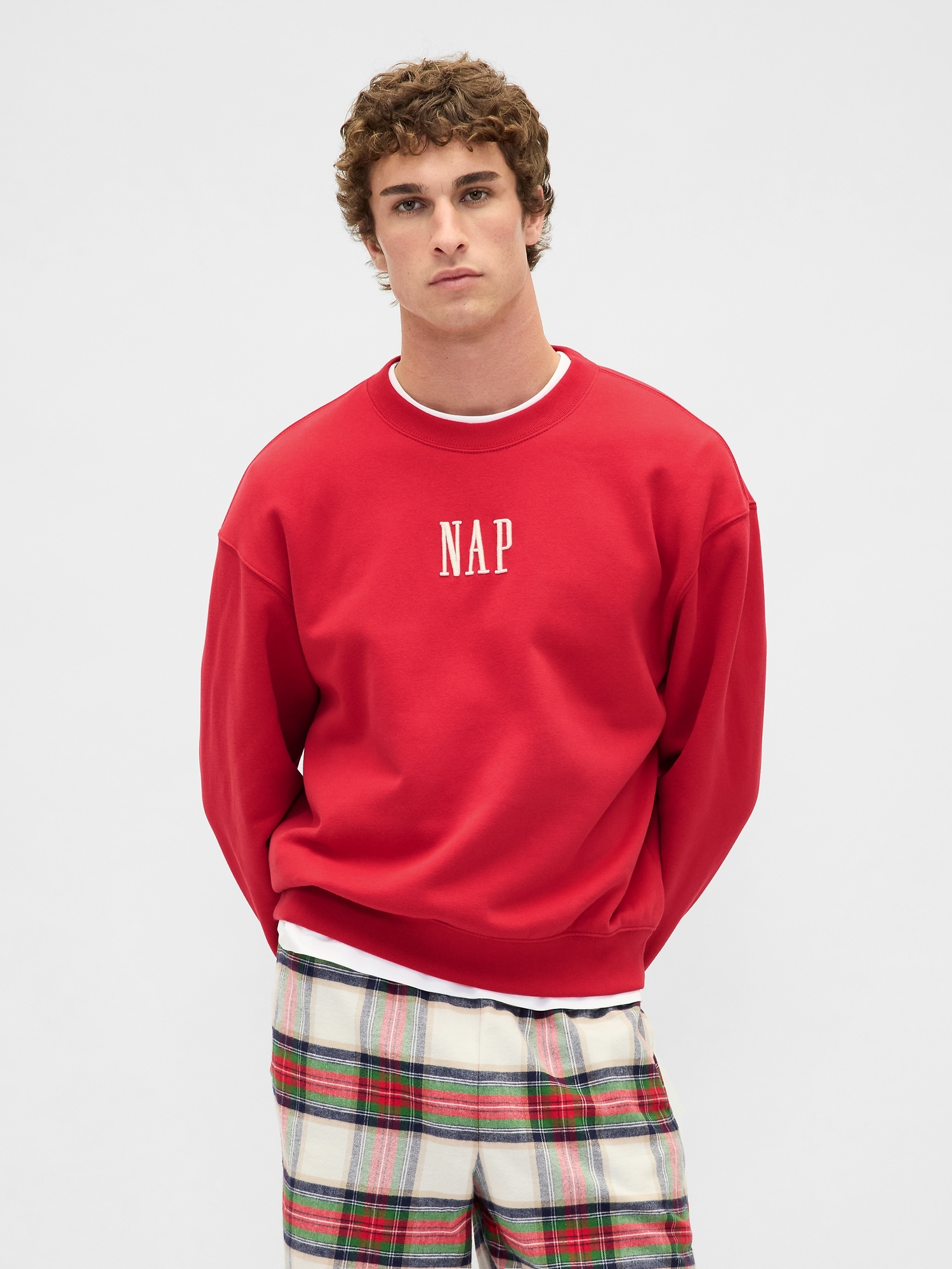Gap Vintagesoft Nap Logo Sweatshirt In Red