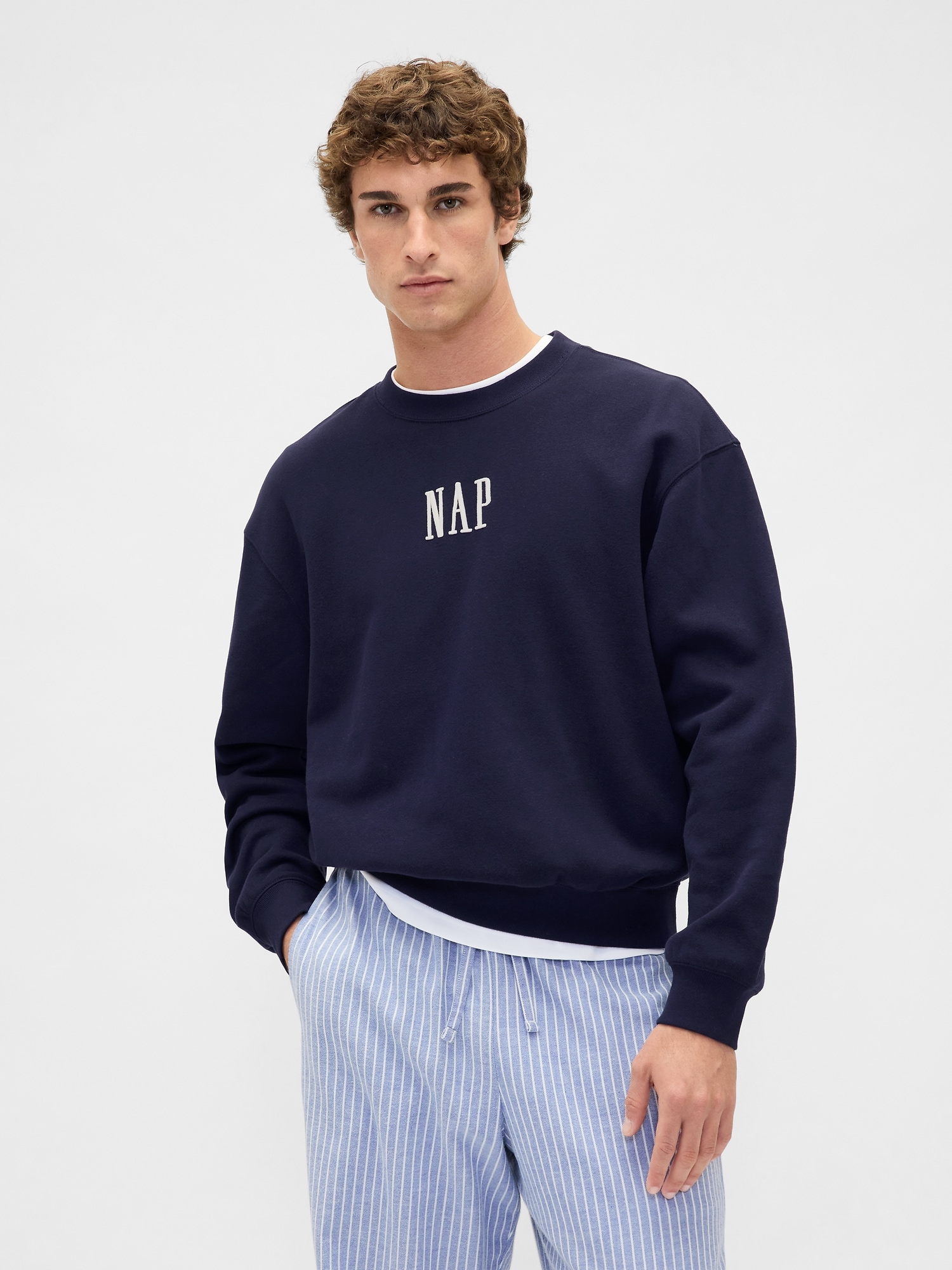 Gap Vintagesoft Nap Logo Sweatshirt In Blue