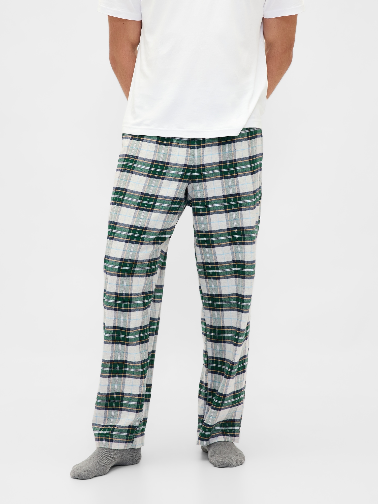 Softest Flannel PJ Pants - Green Plaid Logo