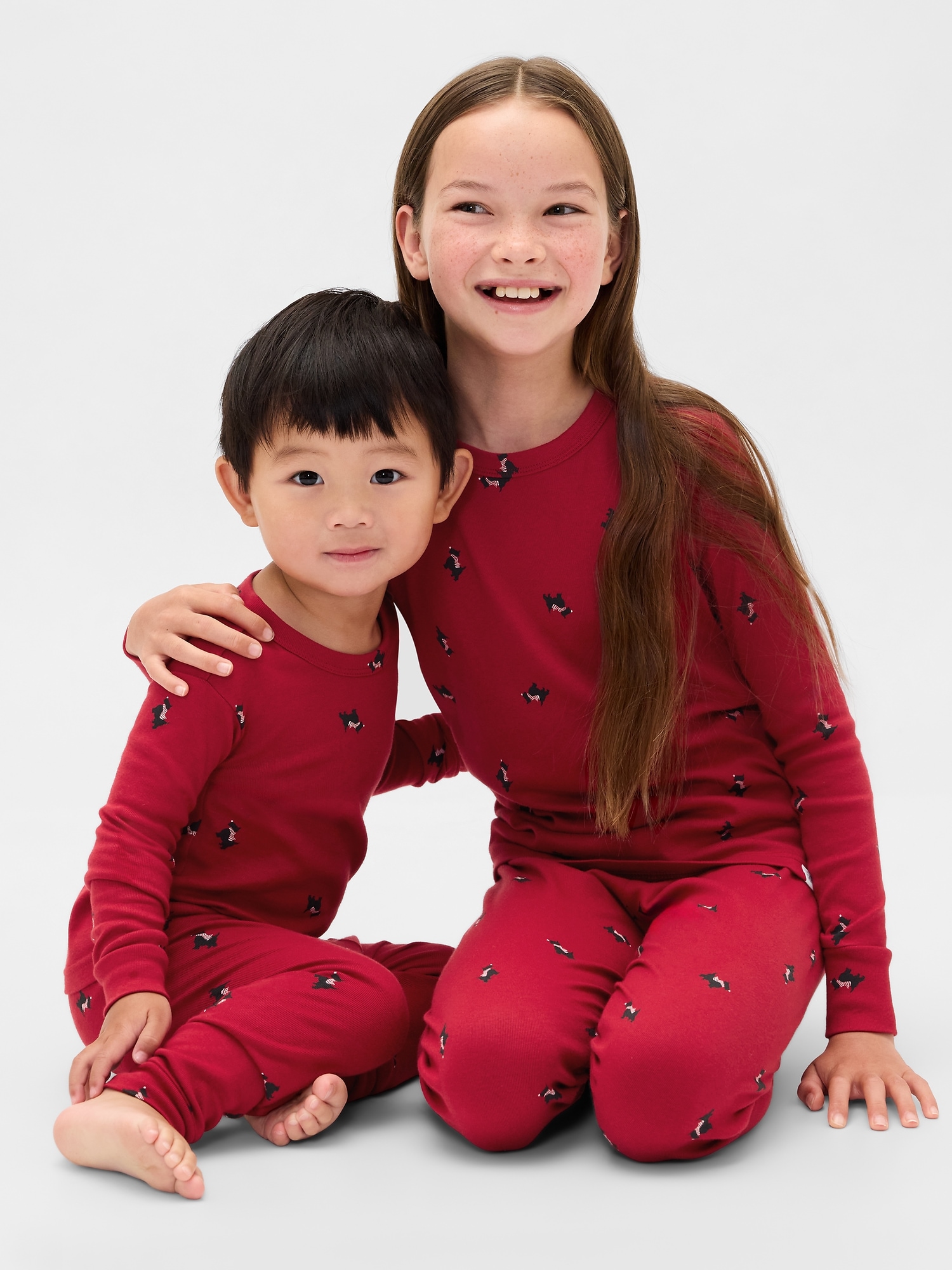 Kids & Baby Organic Brushed Cotton Holiday PJ Set - Scotties