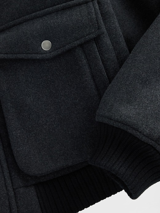 Image number 4 showing, Wool-Blend Relaxed Bomber Jacket