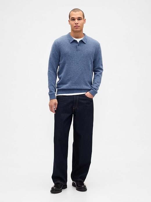 Image number 2 showing, Merino Wool-Blend Polo Sweater