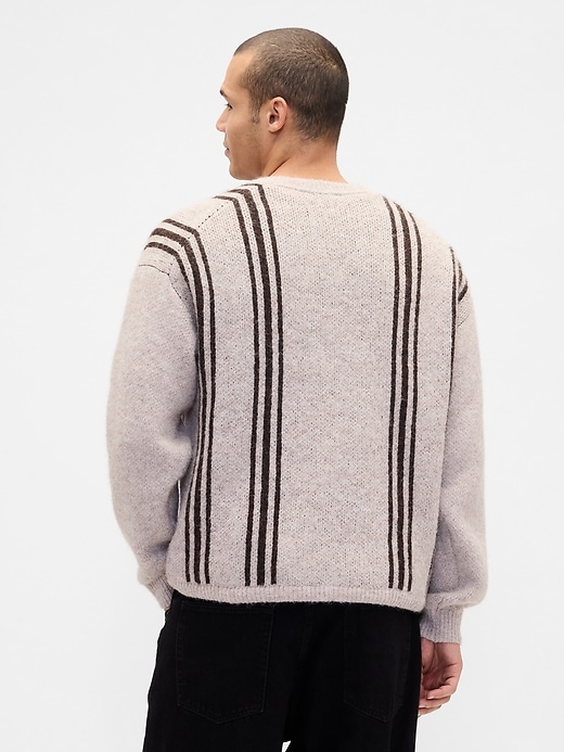 Image number 3 showing, Fuzzy Relaxed Crop Cardigan Sweater