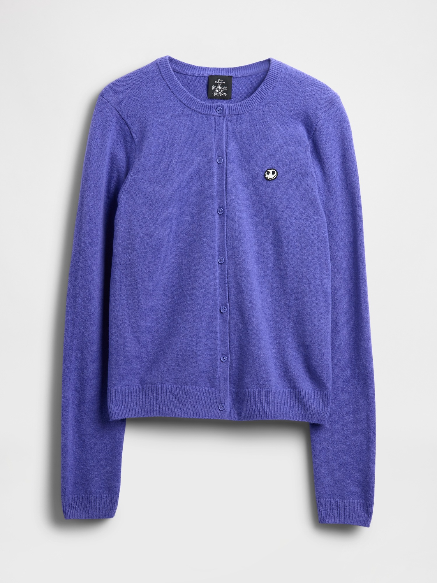 Женский кардиган Gap × Disney Tim Burton’s The Nightmare Before Christmas CashSoft Skull, цвет: Синий — фото 6