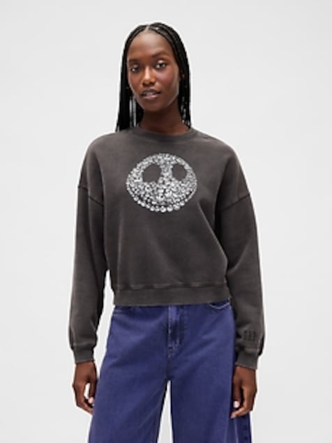 Gap × Disney Tim Burton’s The Nightmare Before Christmas Heavyweight Skull Hoodie
