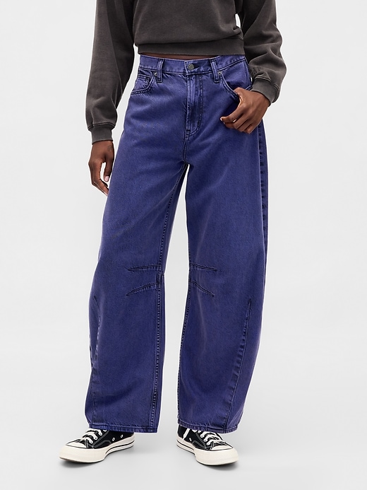 Image number 2 showing, Gap × Disney Tim Burton’s The Nightmare Before Christmas Mid Rise UltraSoft Barrel Jeans