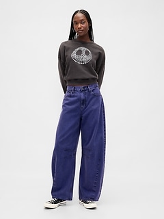 Gap × Disney Tim Burton’s The Nightmare Before Christmas Mid Rise UltraSoft Barrel Jeans