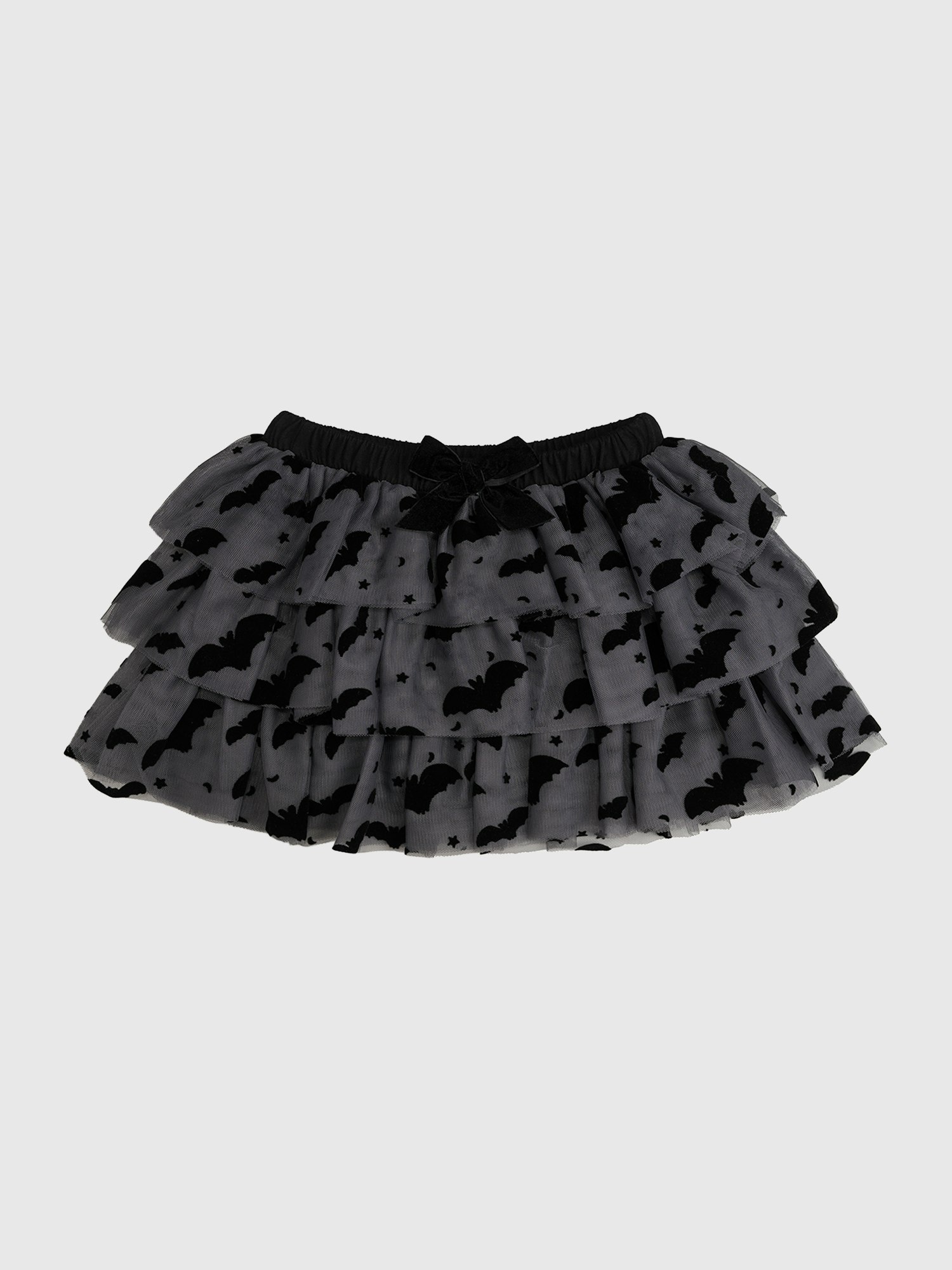 Sweet Wink Flocked Bats Halloween Bow Tiered Tutu