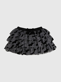 Sweet Wink Flocked Bats Halloween Bow Tiered Tutu