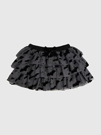 Sweet Wink Flocked Bats Halloween Bow Tiered Tutu