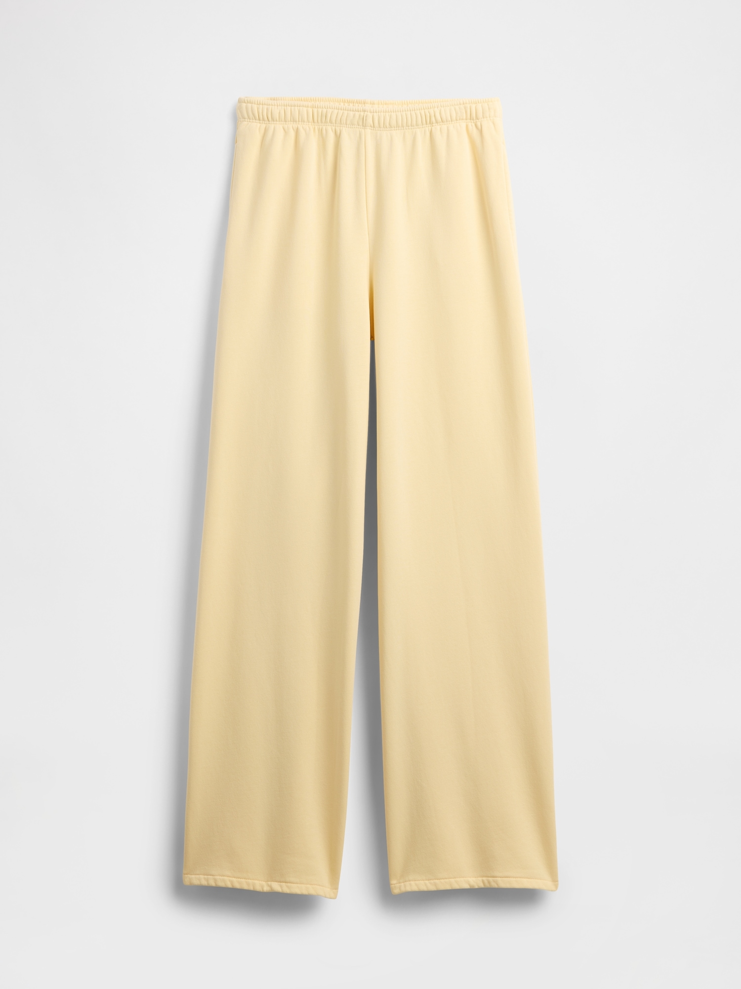 VintageSoft Baggy Wide-Leg Sweatpants - Yellow