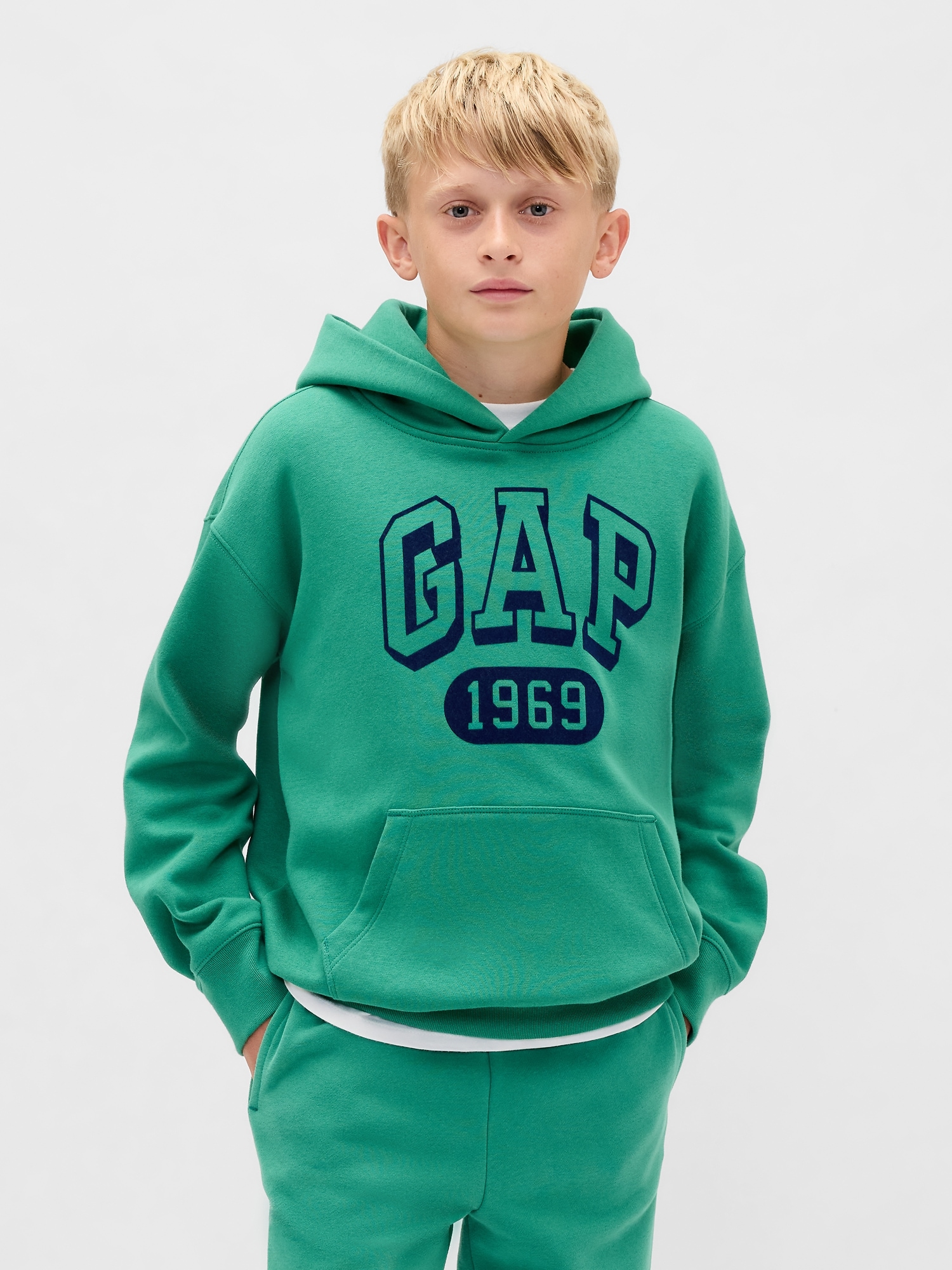 Kids VintageSoft Logo Hoodie - Irish Clover