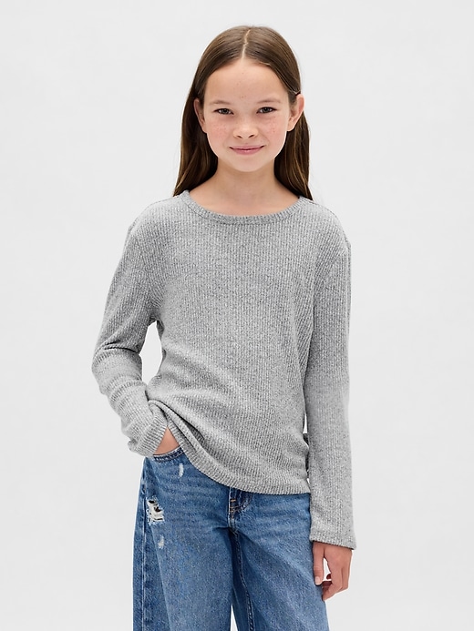 Image number 1 showing, Kids Softspun Rib Side-Tie Sweater Top