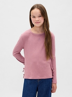 Kids Softspun Rib Side-Tie Sweater Top