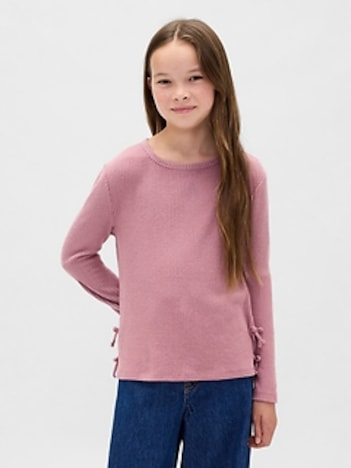 Kids Softspun Rib Side-Tie Sweater Top