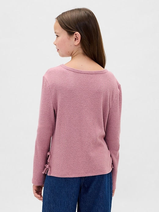 Image number 3 showing, Kids Softspun Rib Side-Tie Sweater Top
