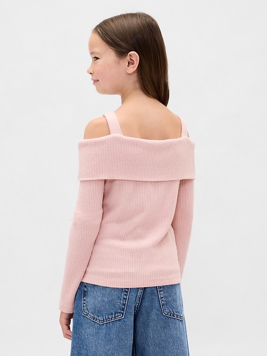 Image number 3 showing, Kids Softspun Rib Off-Shoulder Sweater Top