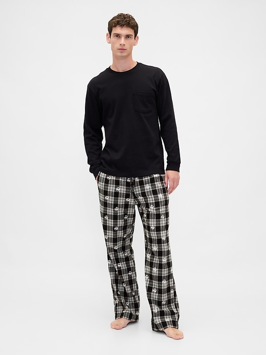 Image number 1 showing, Gap × Disney Tim Burton’s The Nightmare Before Christmas Adult Skull Flannel PJ Pants
