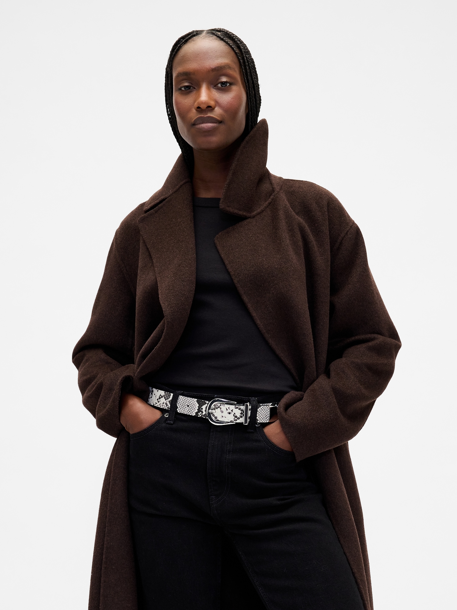 Leather Snake Print Belt