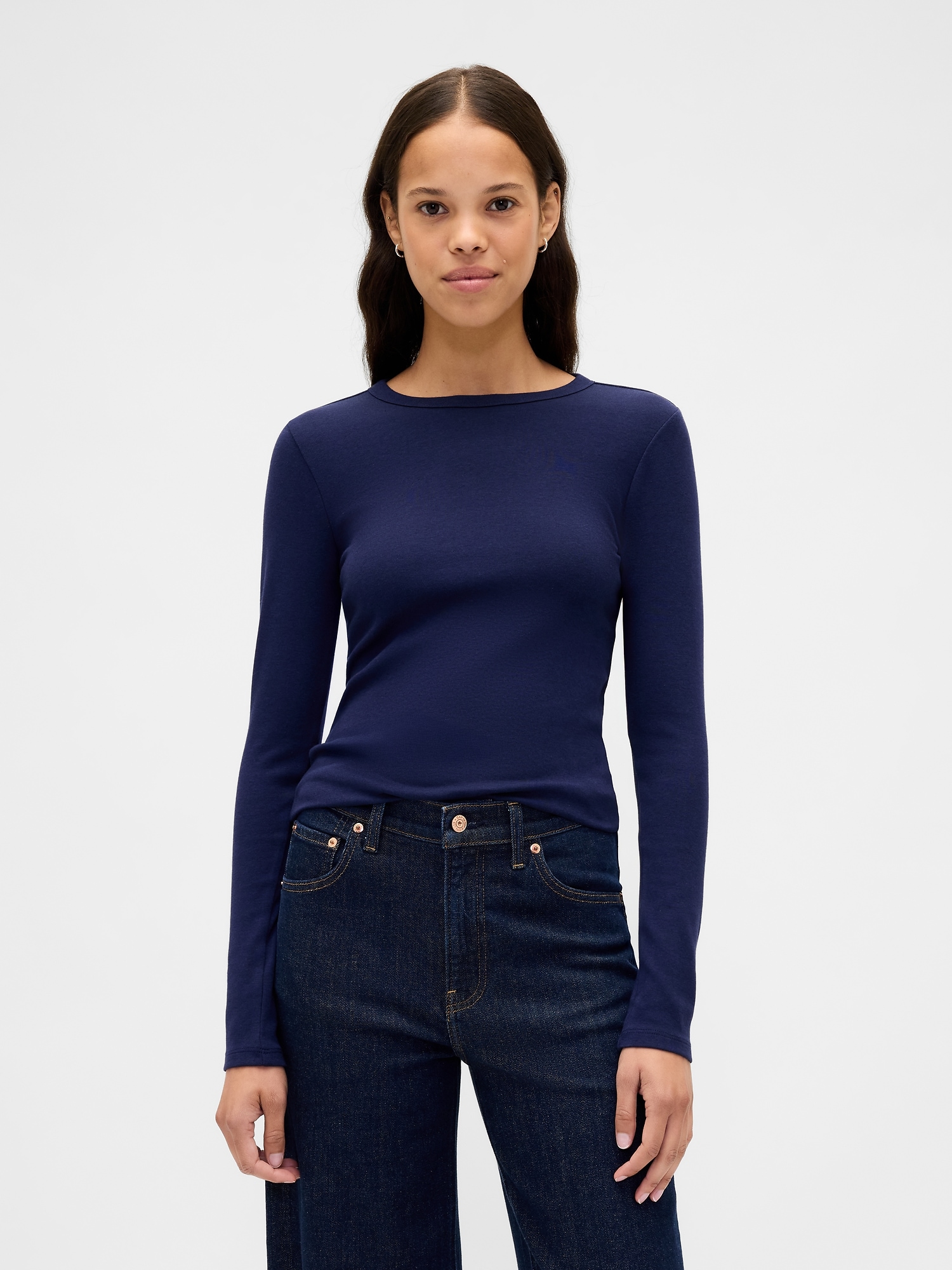 Modern Shrunken T-Shirt - Dark Blue Night