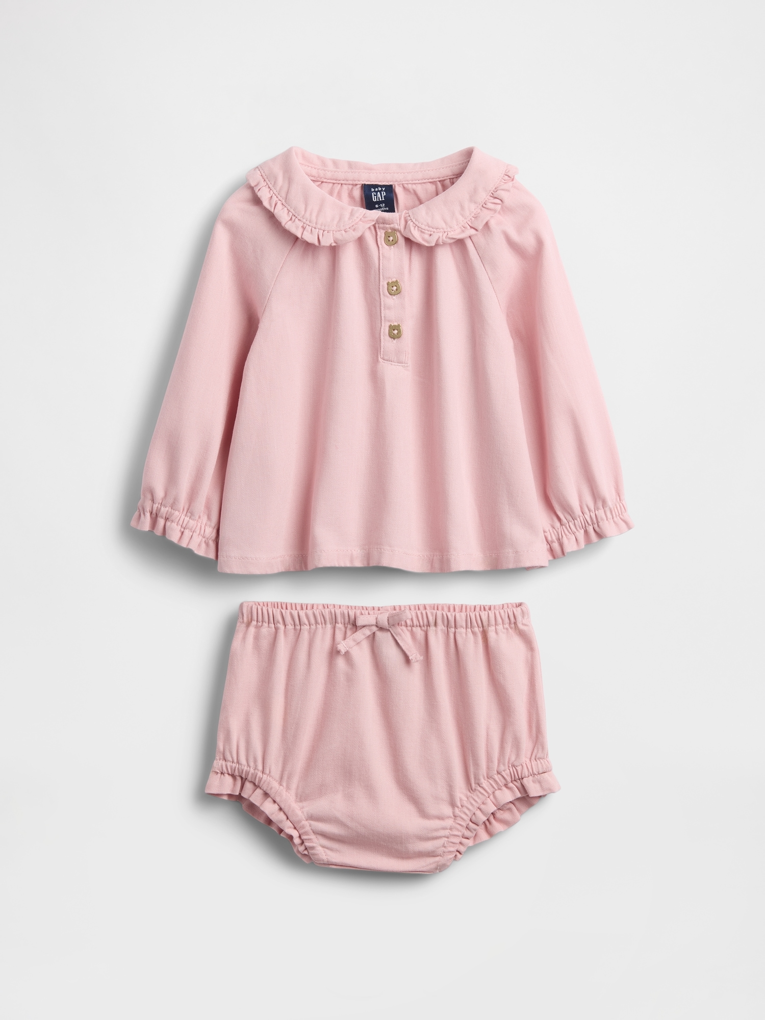 Gap Kids' Baby Denim Bubble Outfit Set In Pink
