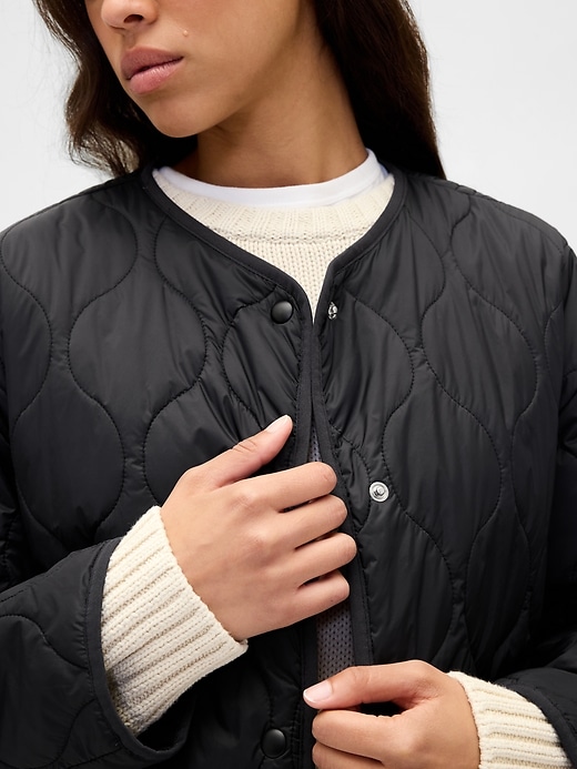Image number 4 showing, Recycled Lightweight Oversized Quilted Liner Jacket