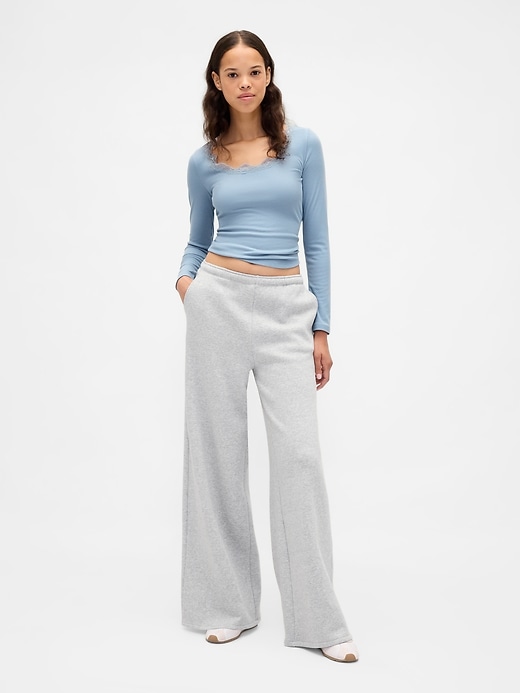 Image number 2 showing, Mini Rib Lace-Trim PJ Top