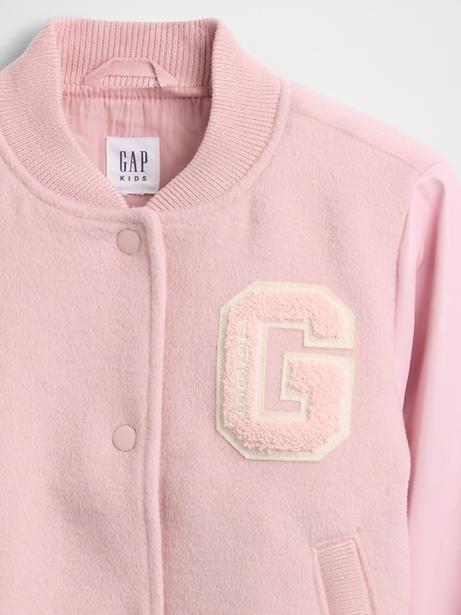 Image number 3 showing, Kids Wool-Blend Varsity Bomber Jacket
