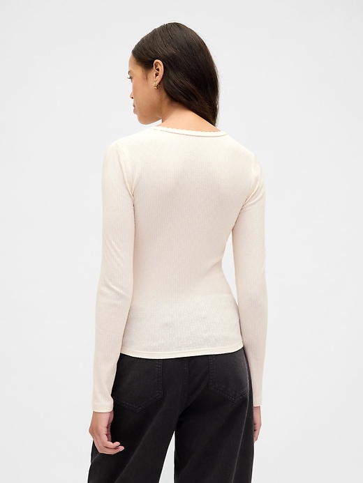 Image number 3 showing, Pointelle Rib T-Shirt