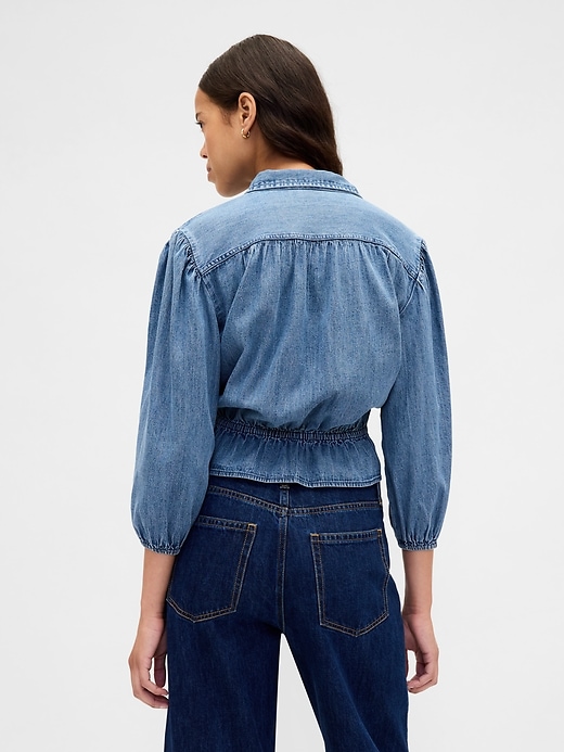 Image number 3 showing, Denim Tie-Waist Shirt