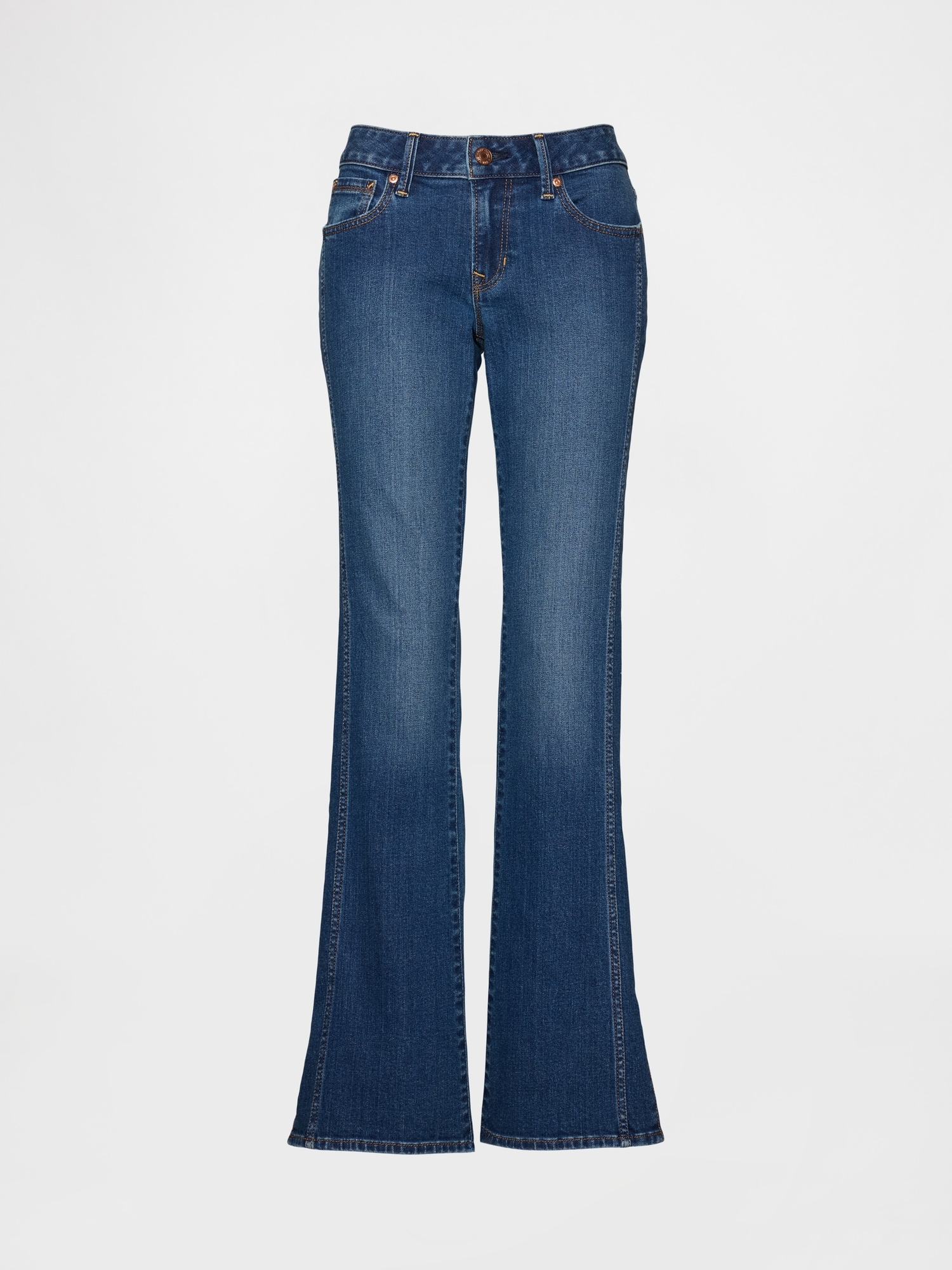 Low Rise Long & Lean Seamed Split-Hem Jeans