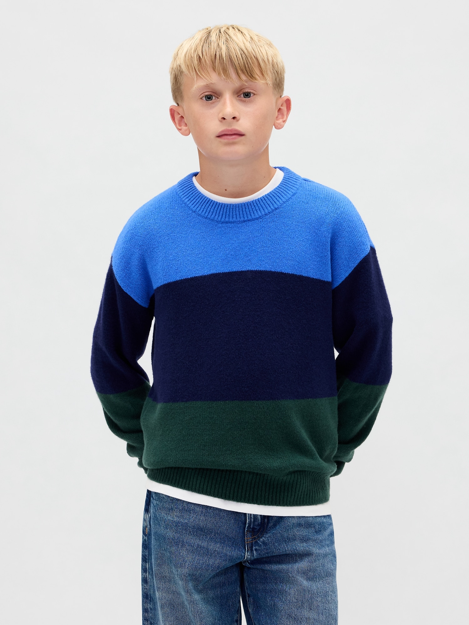 Kids CashSoft Relaxed Crewneck Sweater - Deep Hunter