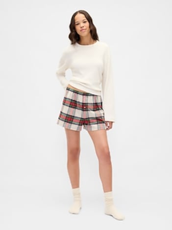 Logo Flannel Boxer Shorts