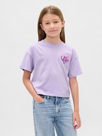 Kids Oversized Flippy Sequin Graphic T-Shirt