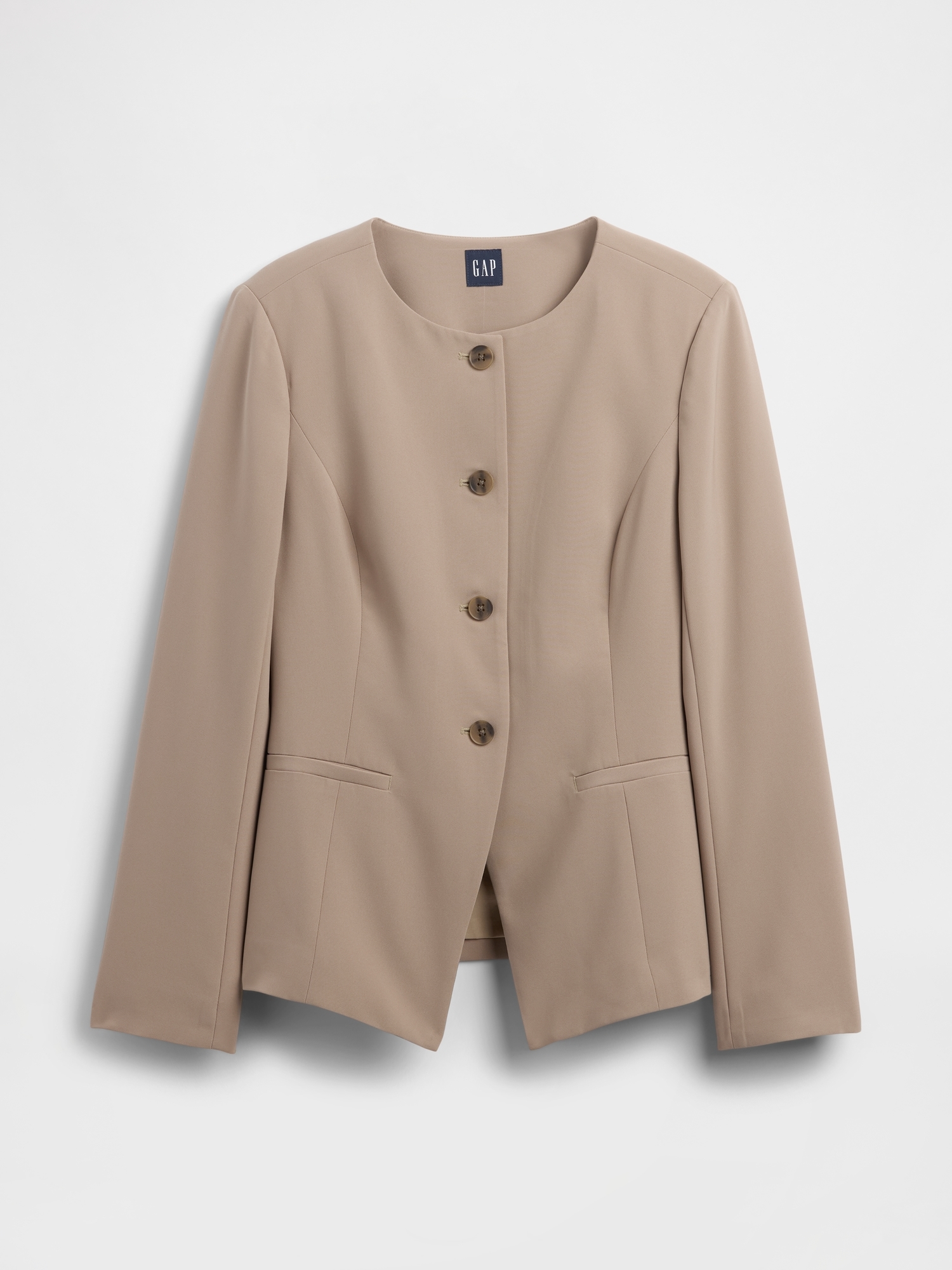 Gap Collarless Blazer In Black